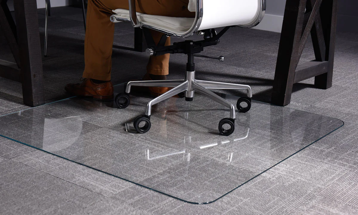 Replacing your plastic chair mat with a glass chair mat.